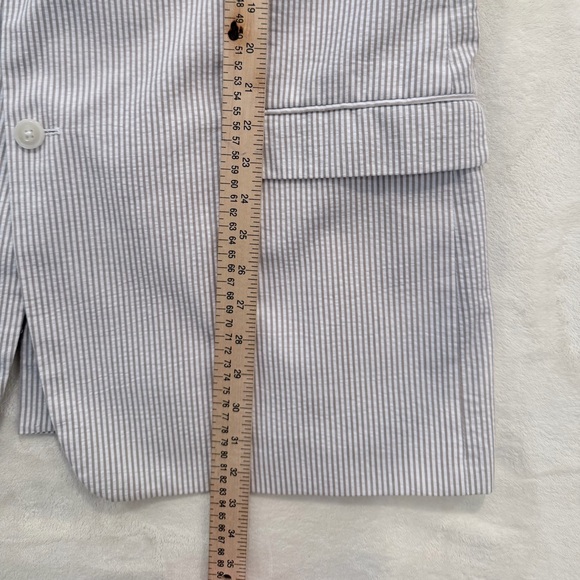 Saddlebred Blue & White Seersucker Blazer | 48L | 100% Cotton - Picture 5 of 9